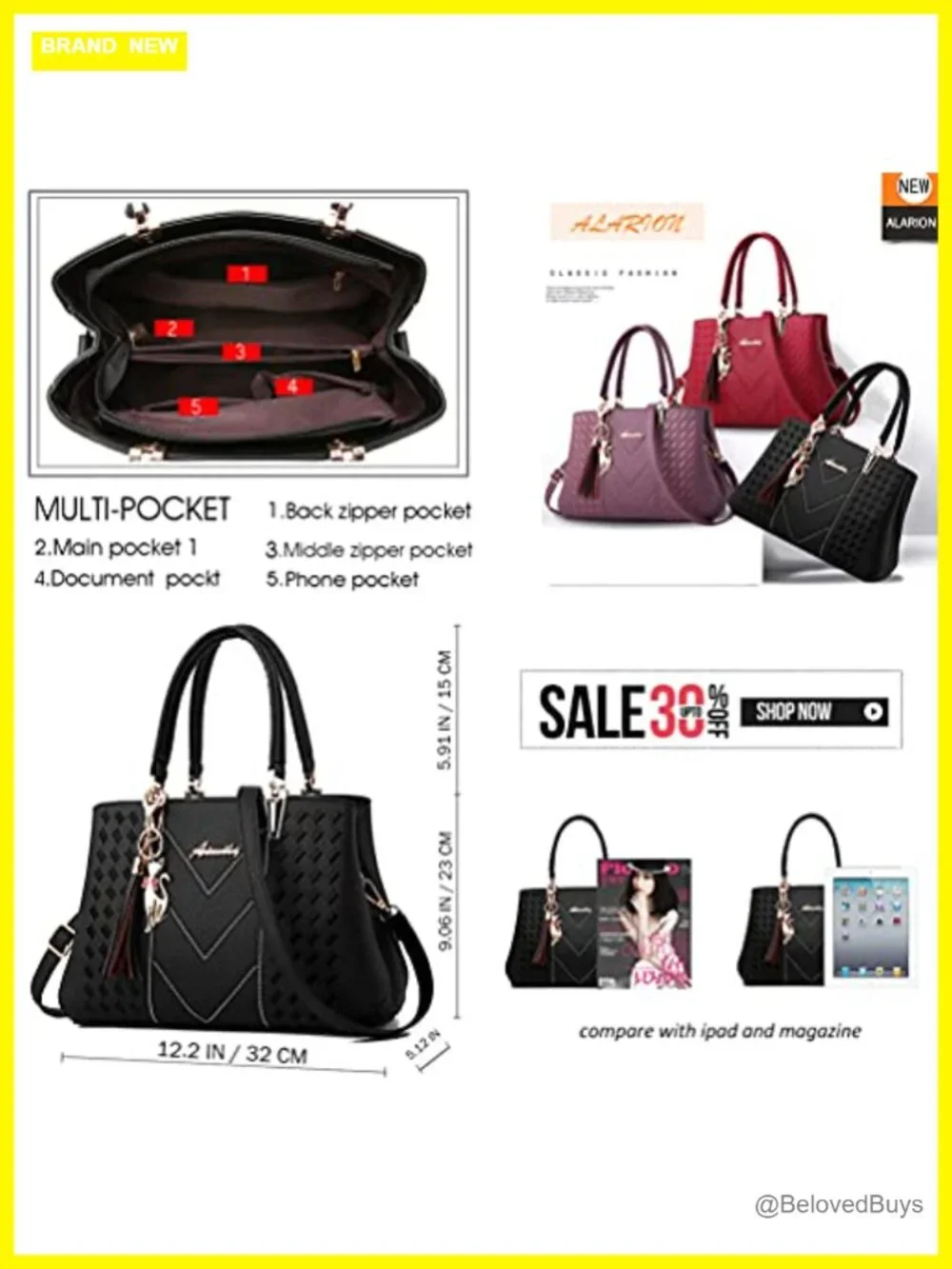 PU Leather Satchel Crossbody Messenger Tote Bag Shoulder Bag